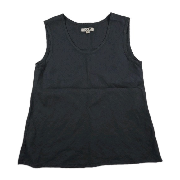 FLAX Linen Tank Top Womens Small Black - Picture 1 of 6